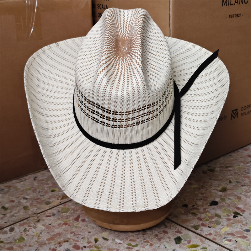 Cowboy Hat Straw - Topi Koboi Berwarna-warni dengan Tepi Gulung,
