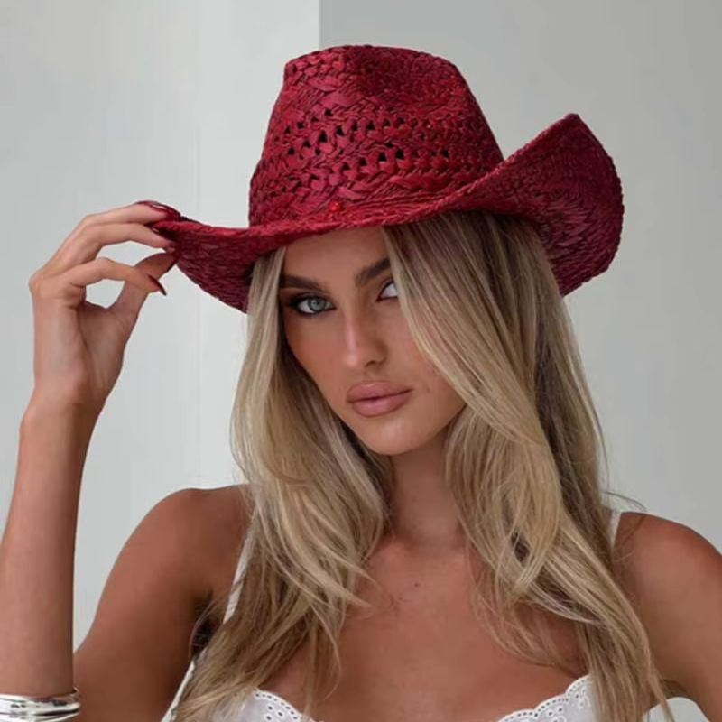 Cowboy Hat Straw - Topi Koboi Topi Jerami Musim Panas