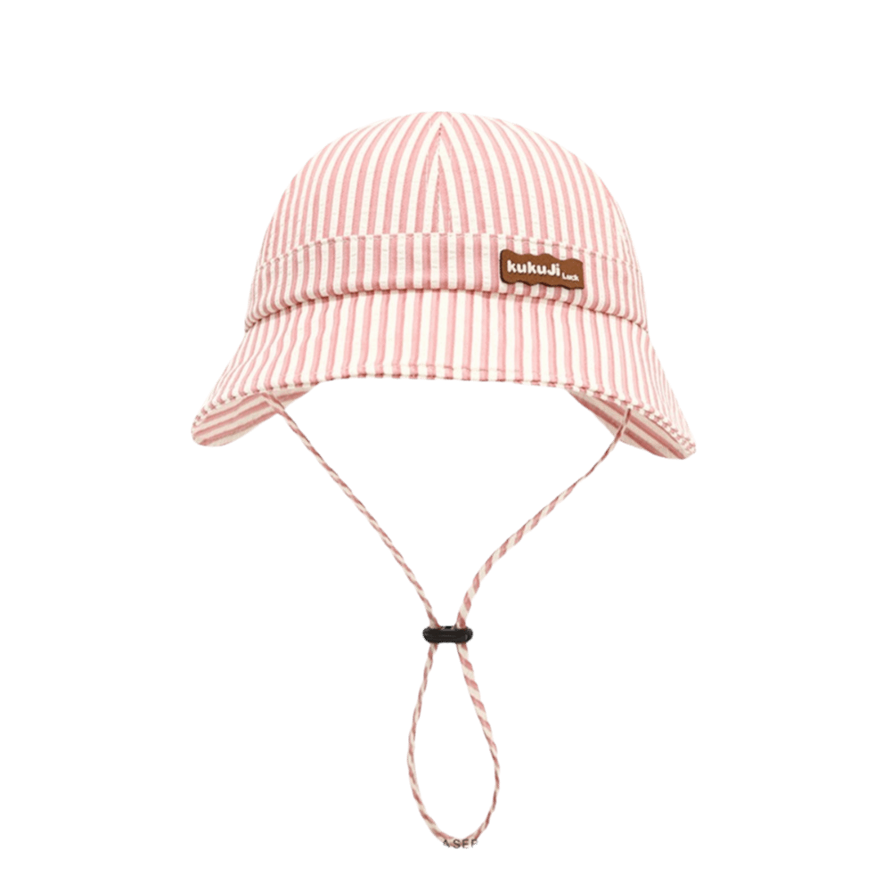 Bucket Hat Cotton - Topi Bayi Bergaris Baru, Topi Nelayan