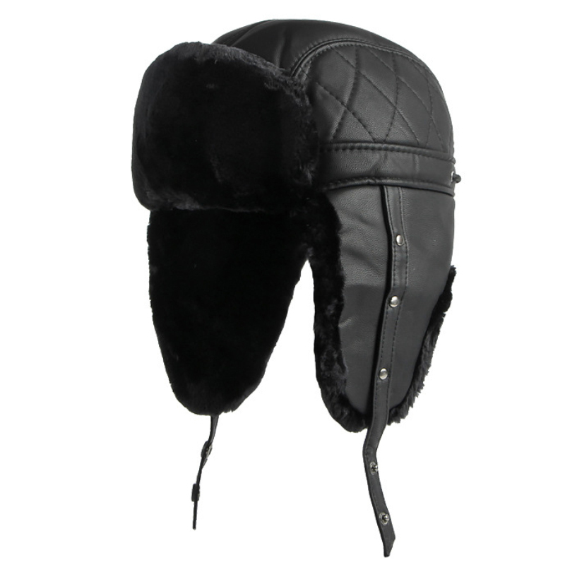 HT4002 Baru Kulit PU Topi Rusi - Trapper Hat Ear Flap ulasan dan harga