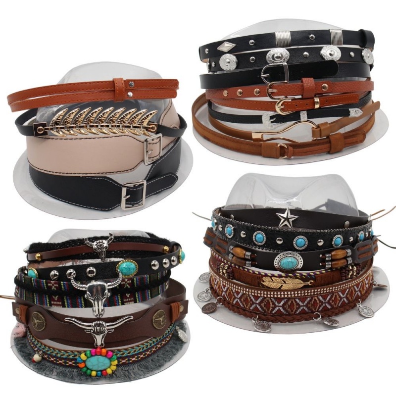 Sabuk Gaya Etnik Retro, Ikat K - Cowboy Hat Straw ulasan dan harga